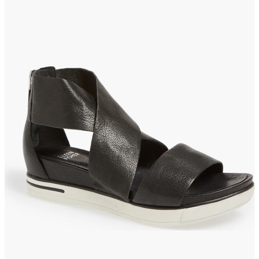 Eileen Fisher Pewter Sport Wedge Sandal